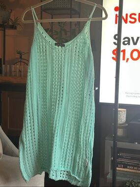 Mint Green Crochet Knit beach Dress